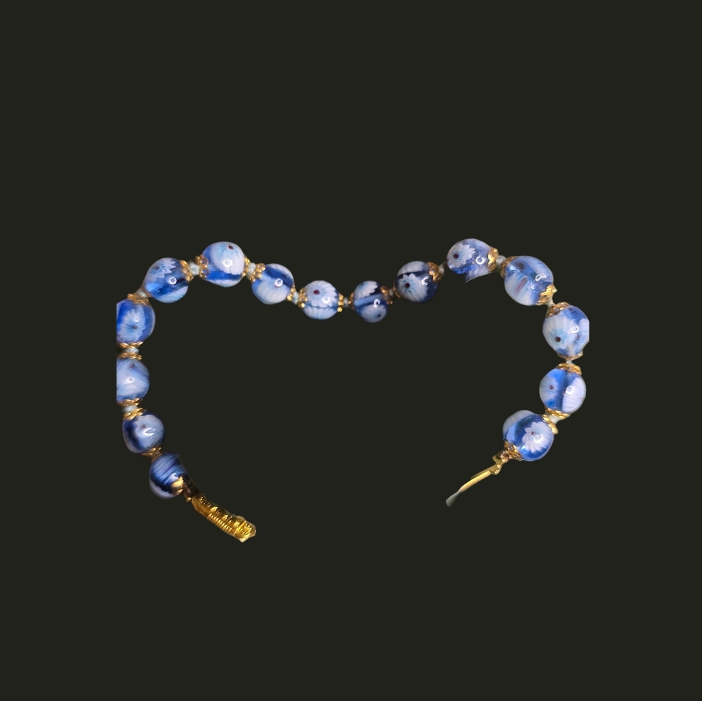 Vintage Millefiori Murano Glass Italian Beaded Bracelet - Picture 3 of 8